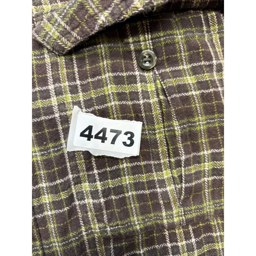 The North Face‎ Plaid Flannel Button Up Shirt Mens XXL Green Brown Long Sleeve